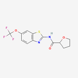 molecular formula C13H11F3N2O3S B7546348 N-[6-(trifluoromethoxy)-1,3-benzothiazol-2-yl]oxolane-2-carboxamide 