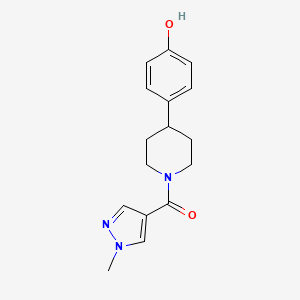 molecular formula C16H19N3O2 B7546444 [4-(4-Hydroxyphenyl)piperidin-1-yl]-(1-methylpyrazol-4-yl)methanone 