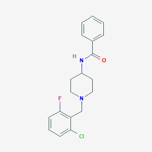 molecular formula C19H20ClFN2O B7546503 N-[1-[(2-chloro-6-fluorophenyl)methyl]piperidin-4-yl]benzamide 