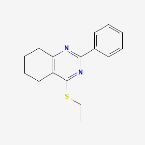 molecular formula C16H18N2S B7546769 4-(Ethylthio)-2-phenyl-5,6,7,8-tetrahydroquinazoline 