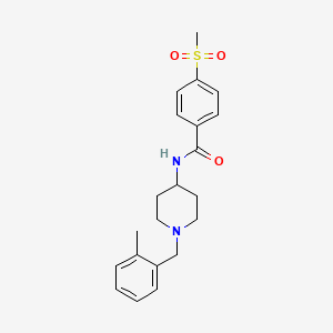 molecular formula C21H26N2O3S B7546978 N-[1-[(2-methylphenyl)methyl]piperidin-4-yl]-4-methylsulfonylbenzamide 