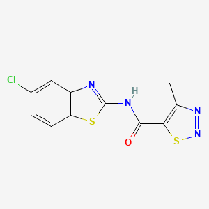 molecular formula C11H7ClN4OS2 B7547160 N-(5-chloro-1,3-benzothiazol-2-yl)-4-methyl-1,2,3-thiadiazole-5-carboxamide 