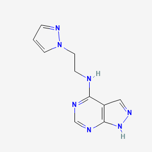 molecular formula C10H11N7 B7547183 N-(2-pyrazol-1-ylethyl)-1H-pyrazolo[3,4-d]pyrimidin-4-amine 