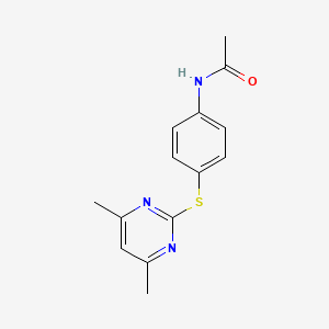 molecular formula C14H15N3OS B7547828 N-[4-(4,6-dimethylpyrimidin-2-yl)sulfanylphenyl]acetamide 