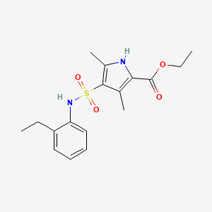 molecular formula C17H22N2O4S B7548178 ethyl 4-[(2-ethylphenyl)sulfamoyl]-3,5-dimethyl-1H-pyrrole-2-carboxylate 