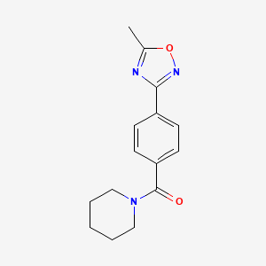 molecular formula C15H17N3O2 B7548306 [4-(5-Methyl-1,2,4-oxadiazol-3-yl)phenyl]-piperidin-1-ylmethanone 