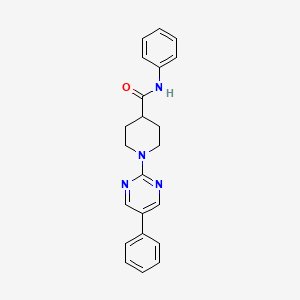 molecular formula C22H22N4O B7548342 N-phenyl-1-(5-phenylpyrimidin-2-yl)piperidine-4-carboxamide 
