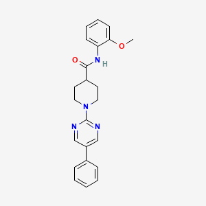 molecular formula C23H24N4O2 B7548348 N-(2-methoxyphenyl)-1-(5-phenylpyrimidin-2-yl)piperidine-4-carboxamide 