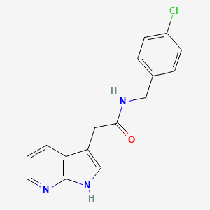 molecular formula C16H14ClN3O B7548500 N-(4-chlorobenzyl)-2-(1H-pyrrolo[2,3-b]pyridin-3-yl)acetamide 