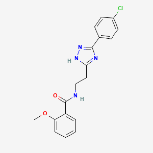 molecular formula C18H17ClN4O2 B7548520 N-{2-[5-(4-Chlorophenyl)-1H-1,2,4-triazol-3-YL]ethyl}-2-methoxybenzamide 