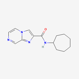 molecular formula C14H18N4O B7548550 N-cycloheptylimidazo[1,2-a]pyrazine-2-carboxamide 