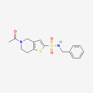 molecular formula C16H18N2O3S2 B7548665 5-Acetyl-N-benzyl-4H,5H,6H,7H-thieno[3,2-C]pyridine-2-sulfonamide 