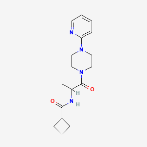 molecular formula C17H24N4O2 B7548725 N-{1-Oxo-1-[4-(pyridin-2-YL)piperazin-1-YL]propan-2-YL}cyclobutanecarboxamide 