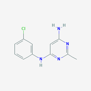 molecular formula C11H11ClN4 B7548733 N-(3-chlorophenyl)-2-methylpyrimidine-4,6-diamine 