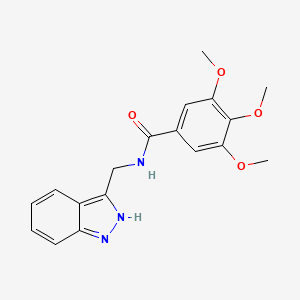 molecular formula C18H19N3O4 B7548759 N-(1H-indazol-3-ylmethyl)-3,4,5-trimethoxybenzamide 