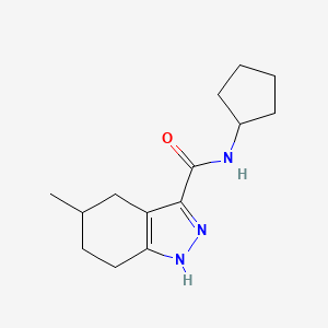 molecular formula C14H21N3O B7548975 N-Cyclopentyl-5-methyl-4,5,6,7-tetrahydro-1H-indazole-3-carboxamide 