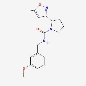 molecular formula C17H21N3O3 B7549027 N-(3-methoxybenzyl)-2-(5-methylisoxazol-3-yl)pyrrolidine-1-carboxamide 