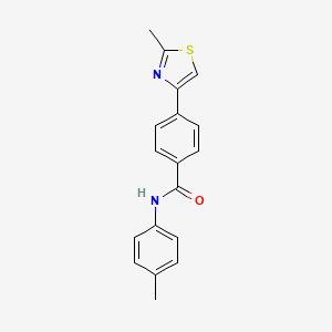 molecular formula C18H16N2OS B7549077 N-(4-methylphenyl)-4-(2-methyl-1,3-thiazol-4-yl)benzamide 