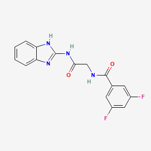 molecular formula C16H12F2N4O2 B7549252 N-(1H-1,3-Benzodiazol-2-YL)-2-[(3,5-difluorophenyl)formamido]acetamide 