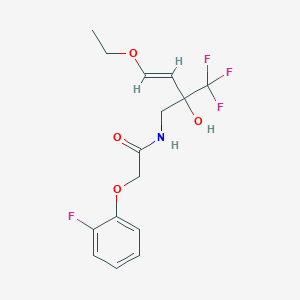 molecular formula C15H17F4NO4 B7549365 N-[(E)-4-ethoxy-2-hydroxy-2-(trifluoromethyl)but-3-enyl]-2-(2-fluorophenoxy)acetamide 