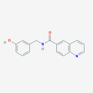 molecular formula C17H14N2O2 B7549874 N-[(3-hydroxyphenyl)methyl]quinoline-6-carboxamide 