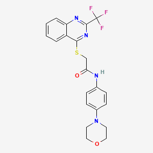 molecular formula C21H19F3N4O2S B7550253 N-(4-morpholin-4-ylphenyl)-2-[2-(trifluoromethyl)quinazolin-4-yl]sulfanylacetamide 
