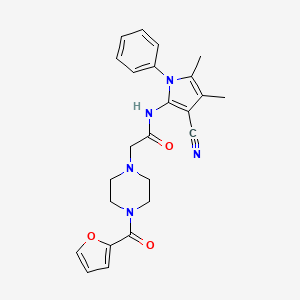 molecular formula C24H25N5O3 B7550534 N-(3-cyano-4,5-dimethyl-1-phenylpyrrol-2-yl)-2-[4-(furan-2-carbonyl)piperazin-1-yl]acetamide 