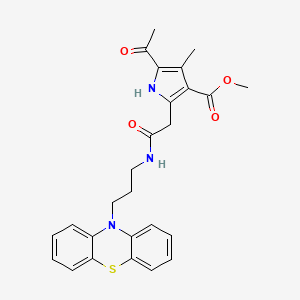 molecular formula C26H27N3O4S B7550554 methyl 5-acetyl-4-methyl-2-[2-oxo-2-(3-phenothiazin-10-ylpropylamino)ethyl]-1H-pyrrole-3-carboxylate 