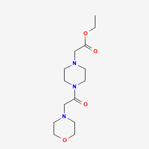 molecular formula C14H25N3O4 B7550602 Ethyl 2-[4-(2-morpholin-4-ylacetyl)piperazin-1-yl]acetate 