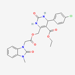 molecular formula C24H23ClN4O6 B7550633 ethyl 4-(4-chlorophenyl)-6-[[2-(3-methyl-2-oxobenzimidazol-1-yl)acetyl]oxymethyl]-2-oxo-3,4-dihydro-1H-pyrimidine-5-carboxylate 