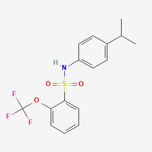 molecular formula C16H16F3NO3S B7550684 N-(4-propan-2-ylphenyl)-2-(trifluoromethoxy)benzenesulfonamide 