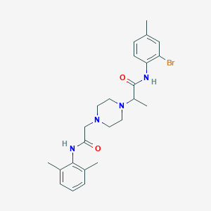 molecular formula C24H31BrN4O2 B7550823 N-(2-bromo-4-methylphenyl)-2-[4-[2-(2,6-dimethylanilino)-2-oxoethyl]piperazin-1-yl]propanamide 