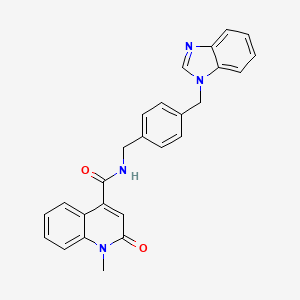 molecular formula C26H22N4O2 B7552698 N-[[4-(benzimidazol-1-ylmethyl)phenyl]methyl]-1-methyl-2-oxoquinoline-4-carboxamide 