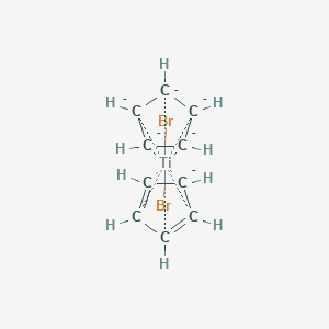 molecular formula C10H10Br2Ti-6 B075528 Cyclopenta-1,3-diene;cyclopentane;dibromotitanium CAS No. 1293-73-8