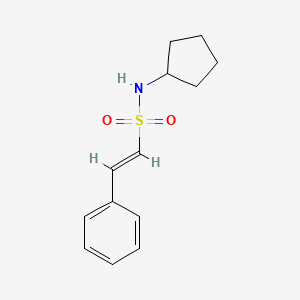 molecular formula C13H17NO2S B7554657 N-cyclopentyl-2-phenylethene-1-sulfonamide 