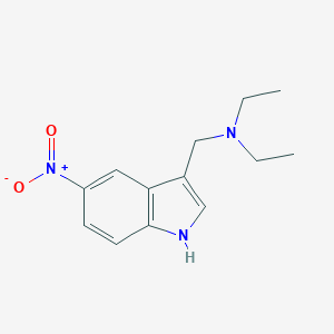 molecular formula C13H17N3O2 B075548 Indole, 3-((diethylamino)methyl)-5-nitro- CAS No. 1147-97-3