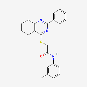 molecular formula C23H23N3OS B7558277 N-(3-methylphenyl)-2-[(2-phenyl-5,6,7,8-tetrahydroquinazolin-4-yl)sulfanyl]acetamide 
