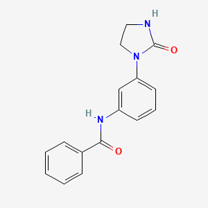 molecular formula C16H15N3O2 B7558865 N-[3-(2-oxoimidazolidin-1-yl)phenyl]benzamide 