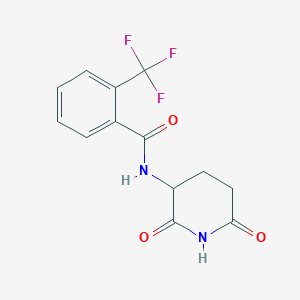 molecular formula C13H11F3N2O3 B7558891 N-(2,6-dioxopiperidin-3-yl)-2-(trifluoromethyl)benzamide 