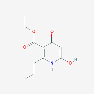 molecular formula C11H15NO4 B075589 ethyl 6-hydroxy-4-oxo-2-propyl-1H-pyridine-3-carboxylate CAS No. 1211-05-8