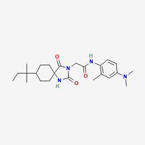 molecular formula C24H36N4O3 B7559032 N-[4-(dimethylamino)-2-methylphenyl]-2-[8-(2-methylbutan-2-yl)-2,4-dioxo-1,3-diazaspiro[4.5]decan-3-yl]acetamide 
