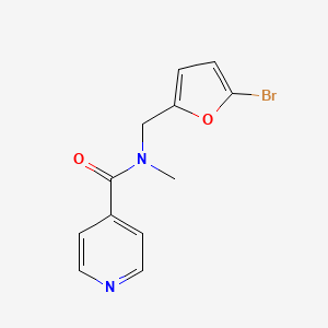 molecular formula C12H11BrN2O2 B7559109 N-[(5-bromofuran-2-yl)methyl]-N-methylpyridine-4-carboxamide 