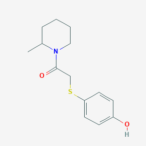 molecular formula C14H19NO2S B7559458 2-(4-Hydroxyphenyl)sulfanyl-1-(2-methylpiperidin-1-yl)ethanone 