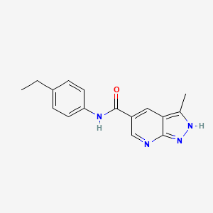 molecular formula C16H16N4O B7559622 N-(4-ethylphenyl)-3-methyl-2H-pyrazolo[3,4-b]pyridine-5-carboxamide 