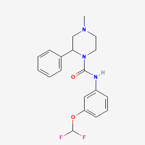 molecular formula C19H21F2N3O2 B7559639 N-[3-(difluoromethoxy)phenyl]-4-methyl-2-phenylpiperazine-1-carboxamide 