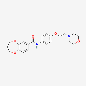 molecular formula C22H26N2O5 B7560227 N-{4-[2-(morpholin-4-yl)ethoxy]phenyl}-3,4-dihydro-2H-1,5-benzodioxepine-7-carboxamide 