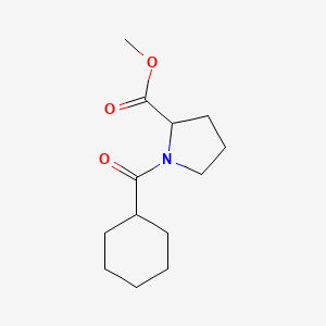 molecular formula C13H21NO3 B7560665 Methyl 1-(cyclohexanecarbonyl)pyrrolidine-2-carboxylate 