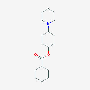 molecular formula C18H31NO2 B075610 Cyclohexanecarboxylic acid, 4-piperidinocyclohexyl ester CAS No. 1532-06-5