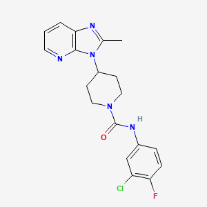molecular formula C19H19ClFN5O B7561001 N-(3-Chloro-4-fluorophenyl)-4-{2-methyl-3H-imidazo[4,5-B]pyridin-3-YL}piperidine-1-carboxamide 