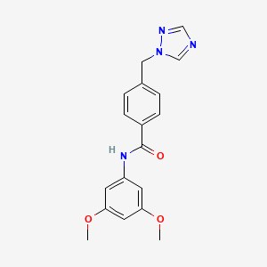 molecular formula C18H18N4O3 B7561107 N-(3,5-Dimethoxyphenyl)-4-[(1H-1,2,4-triazol-1-YL)methyl]benzamide 